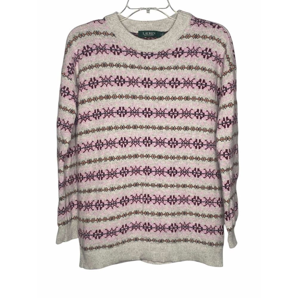 Lauren Ralph Lauren Sweater Womens size small wool blend Fair Isle Nordic alpine
